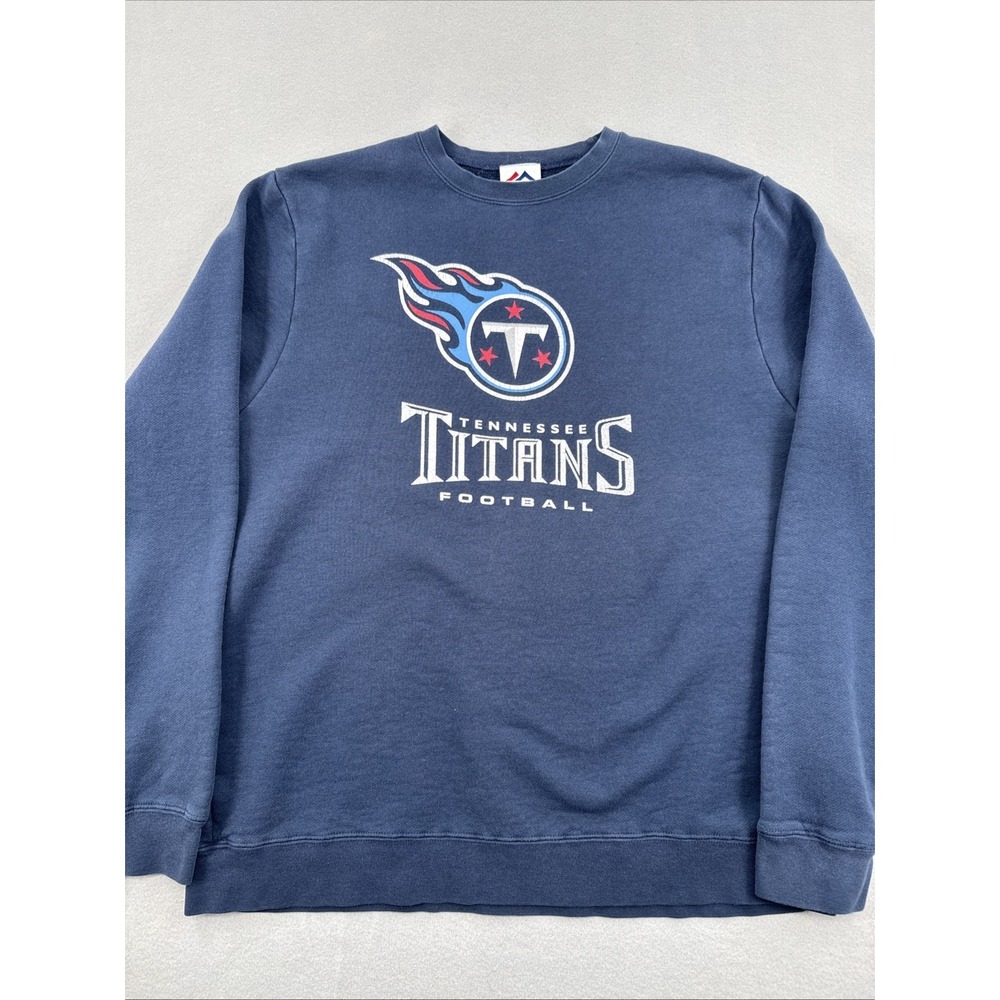 Vintage Y2K Tennessee Titans NFL Sun-Faded Crewneck Sweatshirt Majestic Medium